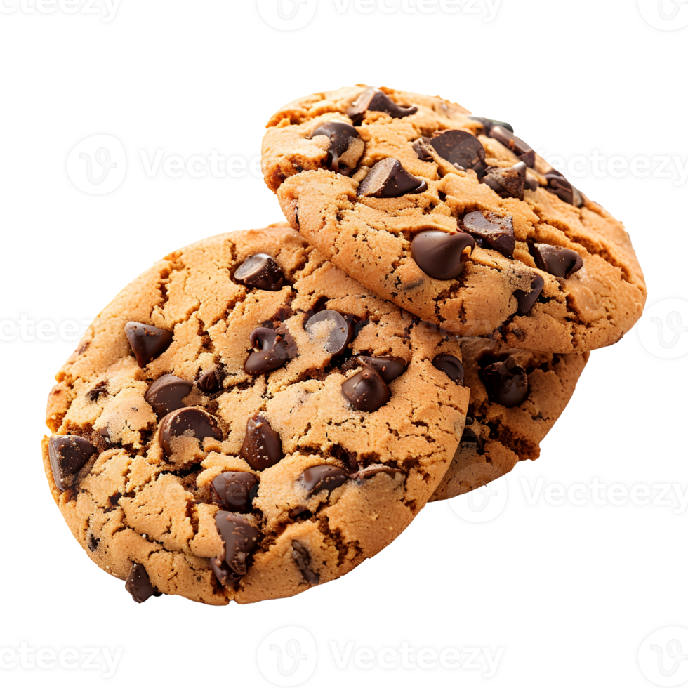 Baking delicious chocolate chip cookies isolated on transparent background png