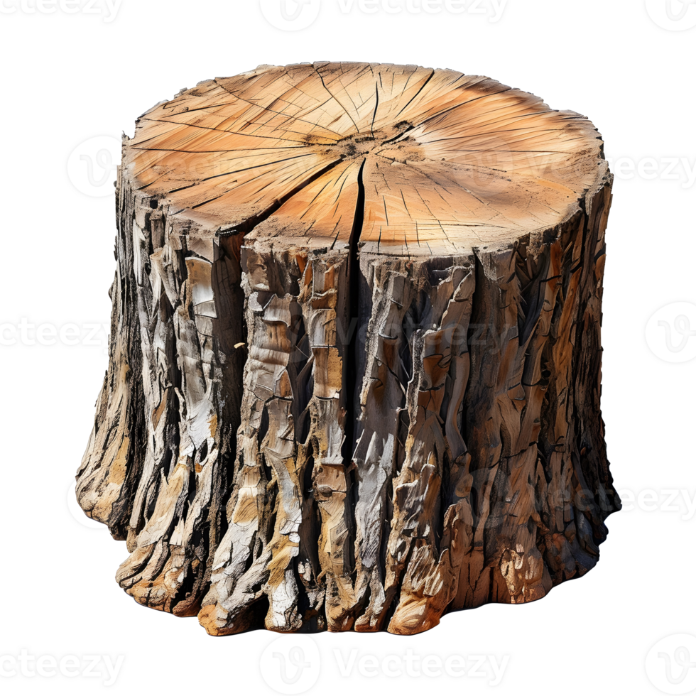 A tree stump isolated on transparent background png