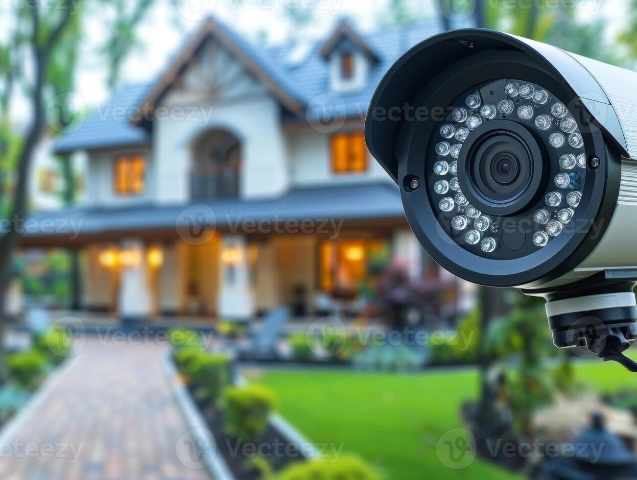 Security camera is recording a luxurious house to ensure its safety photo
