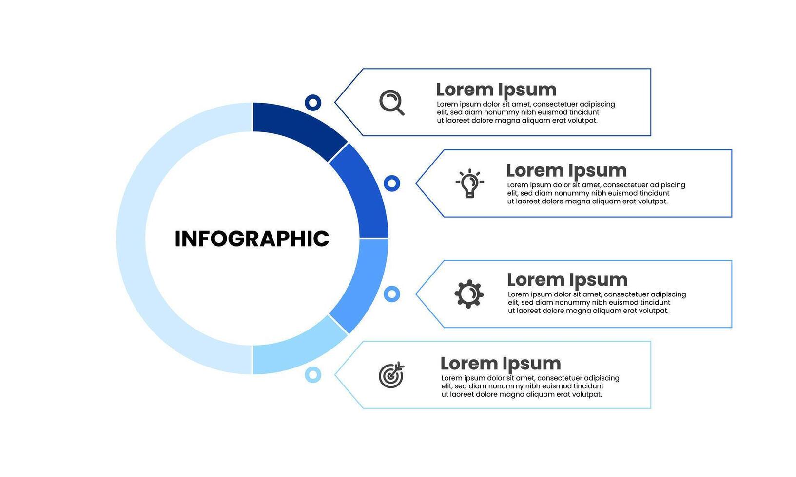 Infographic design template with 4 steps, options or sections vector