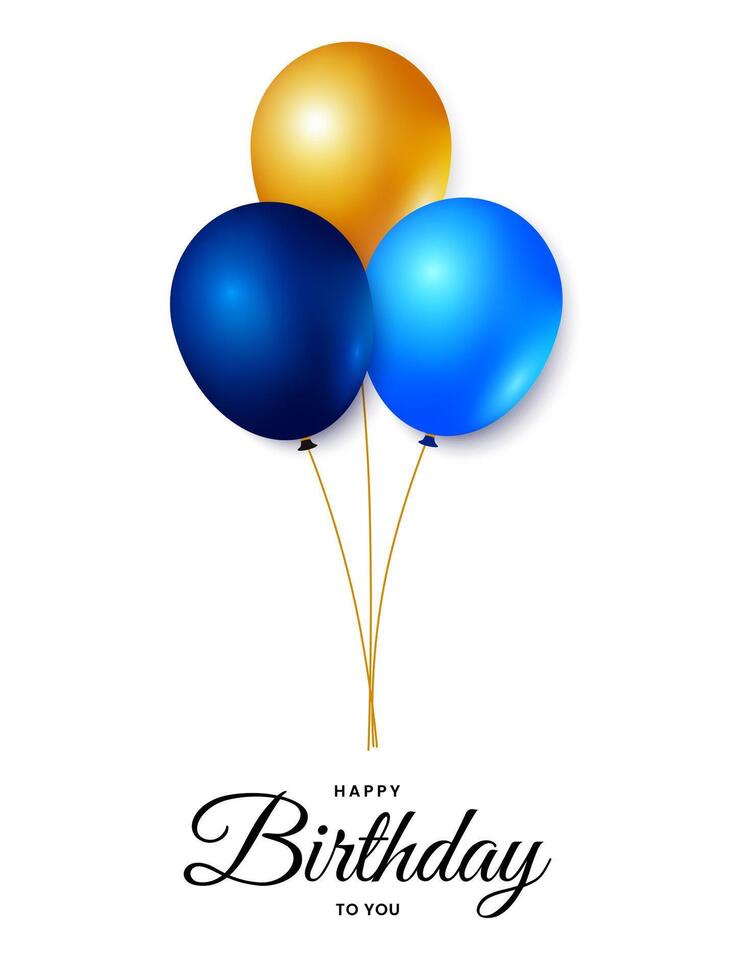 Birthday greeting card design with balloons. Birthday party invitation template vector
