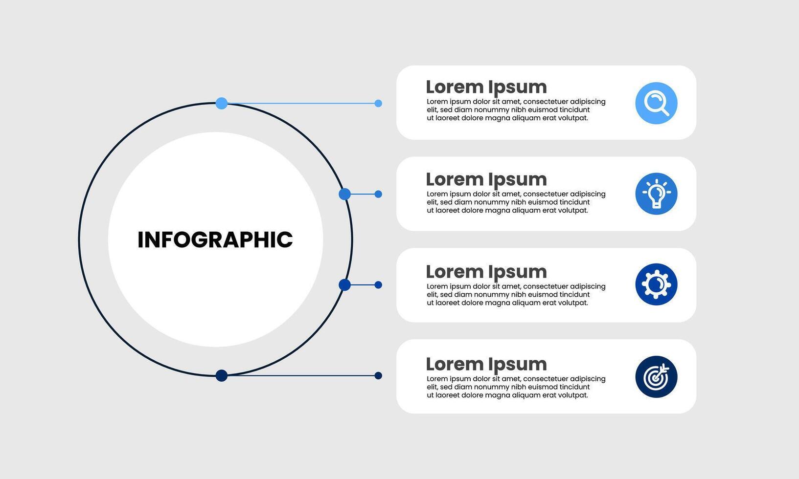 Infographic design template with 4 steps, options or sections vector