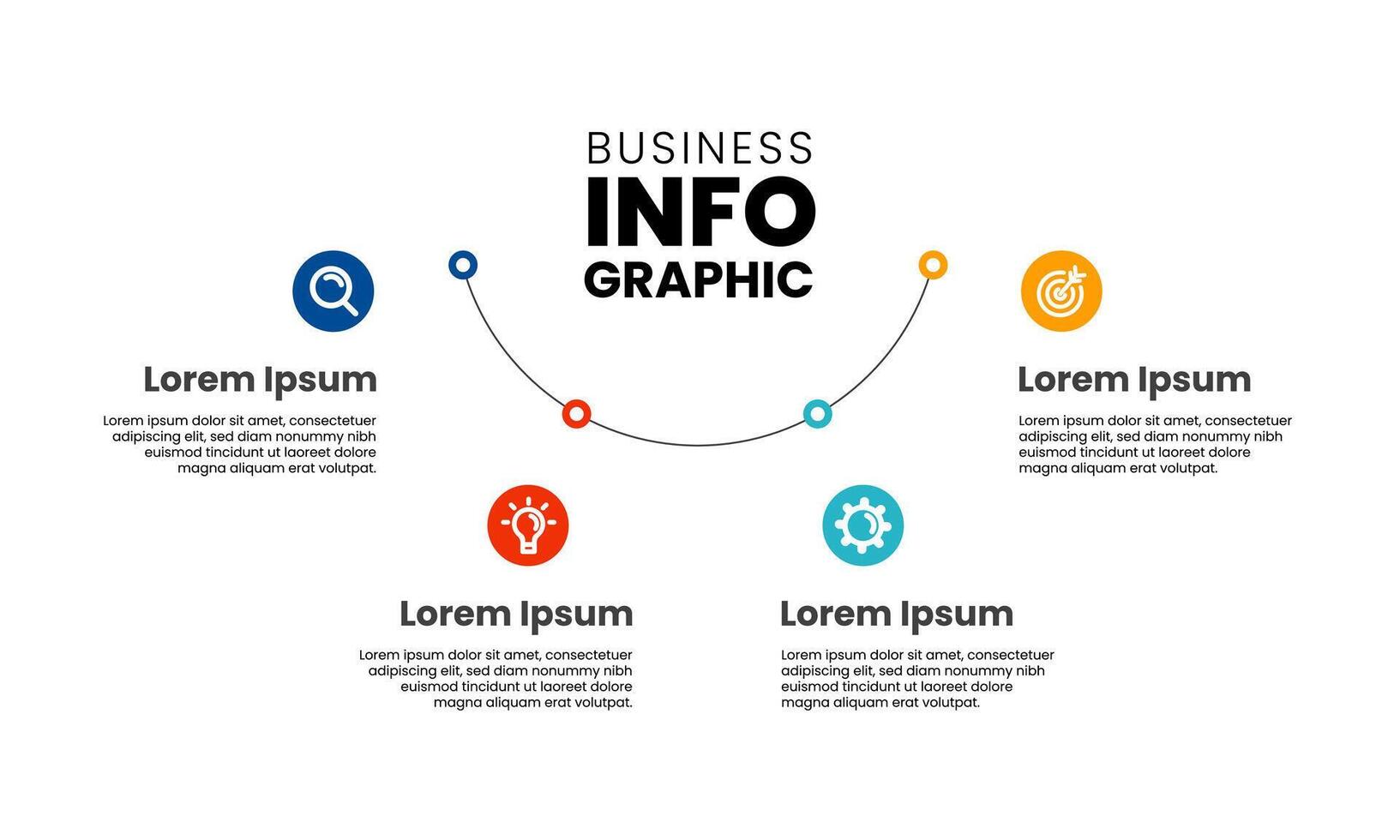 Infographic design template with 4 steps, options or sections vector