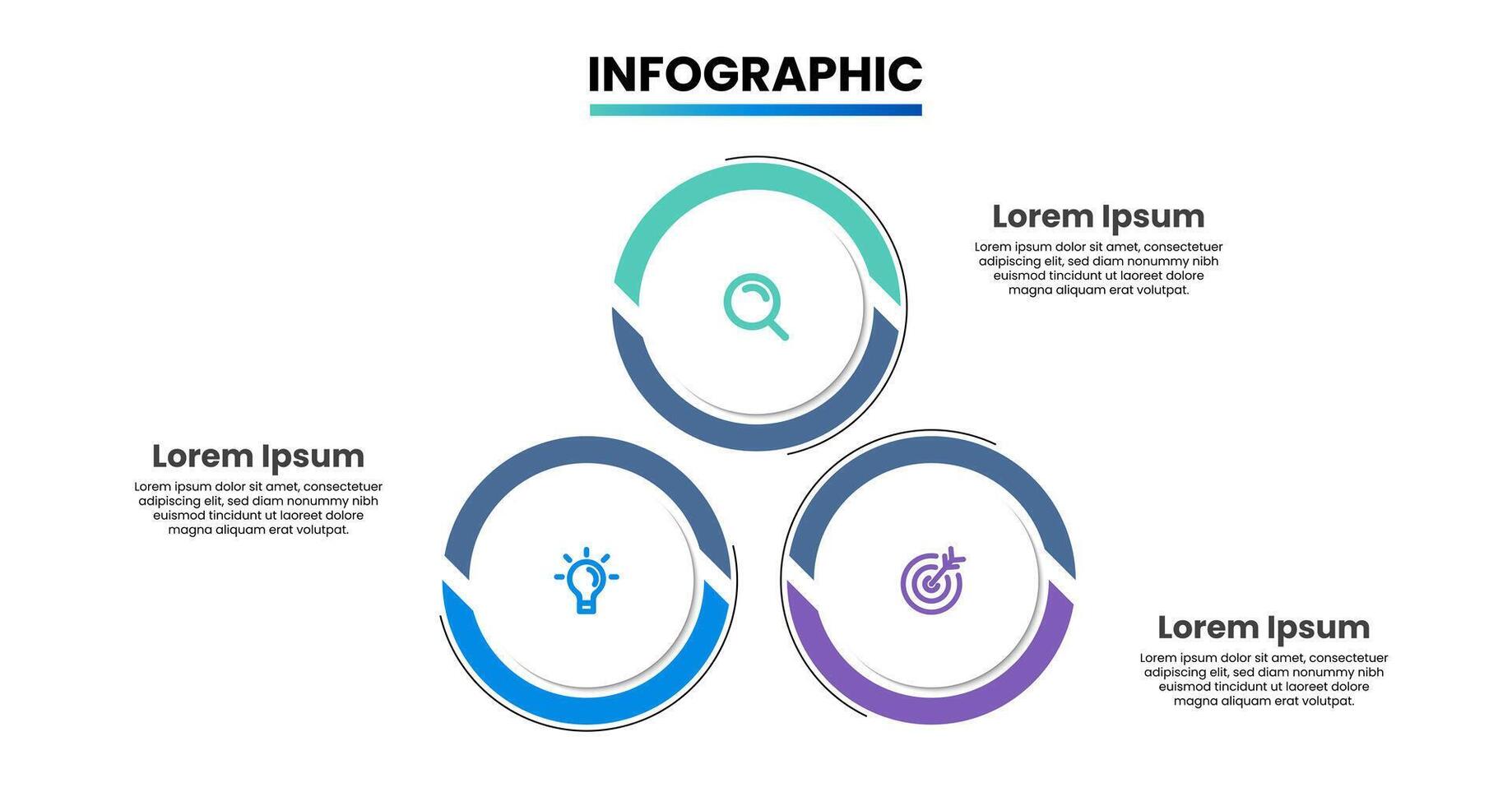 Business process infographic template with 3 options or steps. Timeline infographic design vector