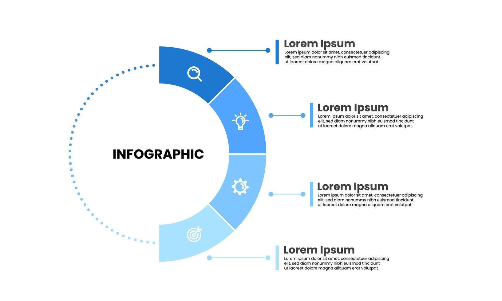 Infographic design template. Business infographic timeline design with 4 options or steps. Business concept for workflow, diagram, presentation vector