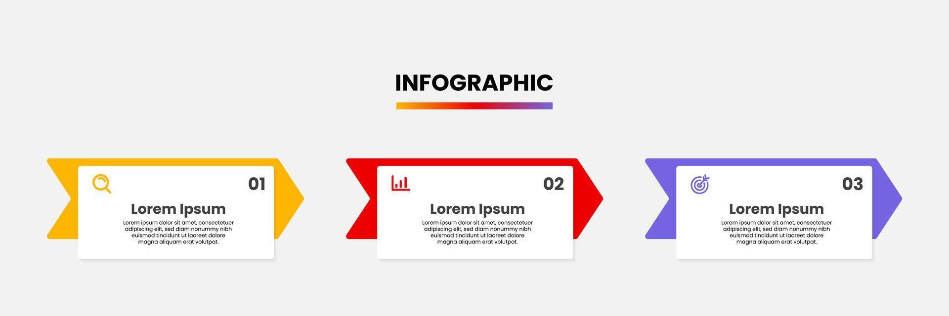 Timeline infographic design template. Business infographic concept with 3 steps, options. Can be used for presentation, workflow layout, flowchart, web design vector