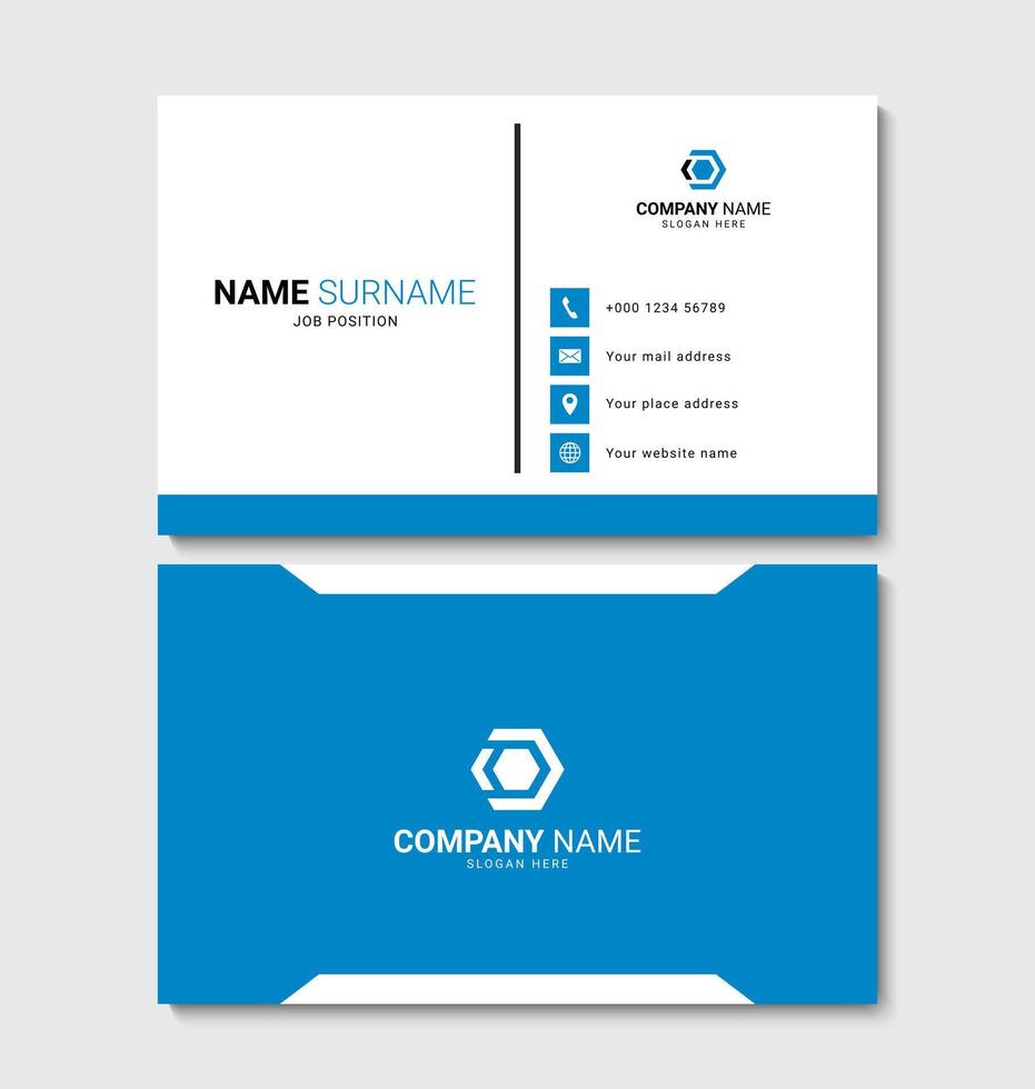 Minimalist business card design template. Clean business card layout vector
