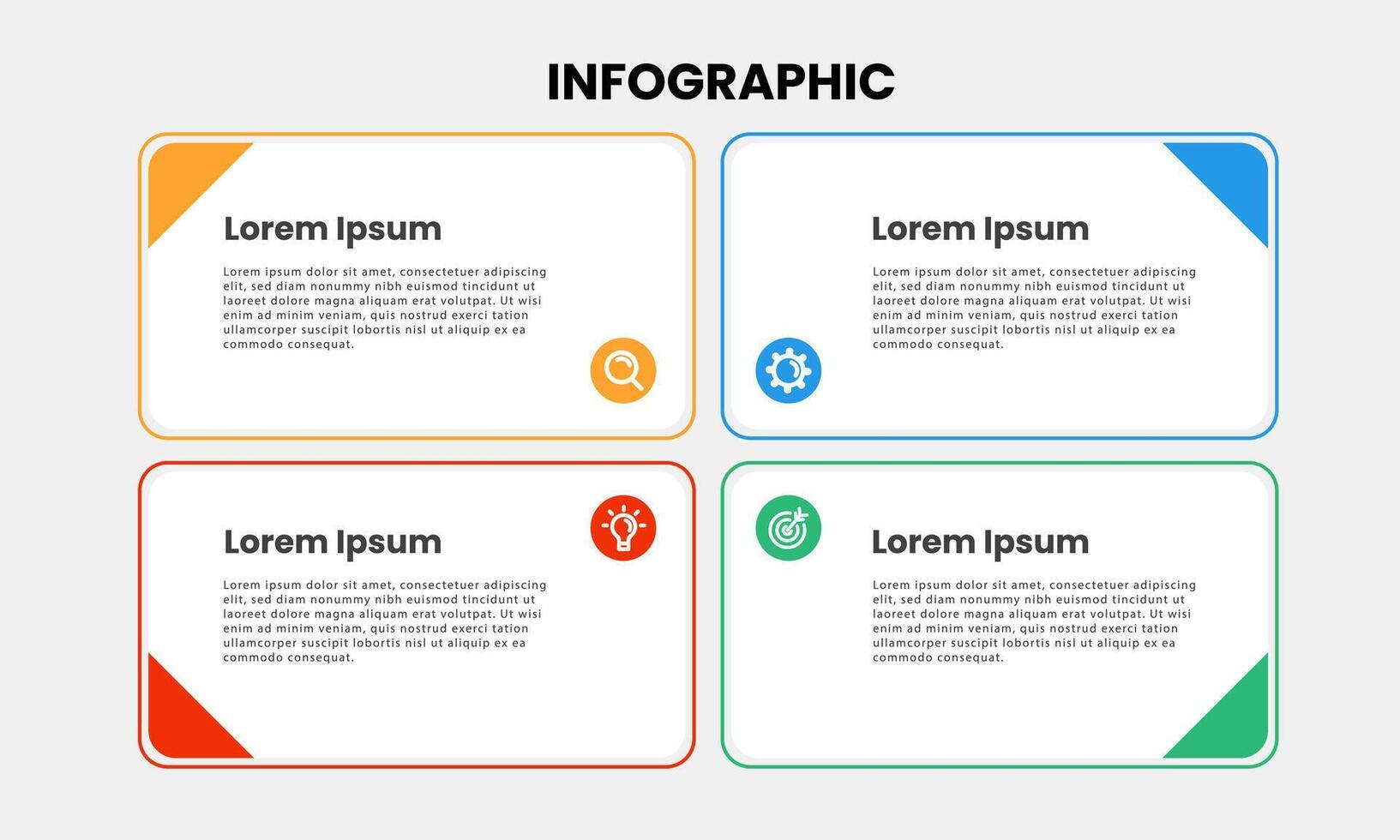 Business infographic template. Infographic element design with 4 steps, options and sections vector