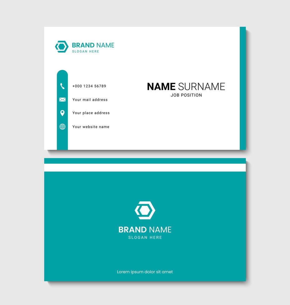 Modern business card layout design with green accents vector
