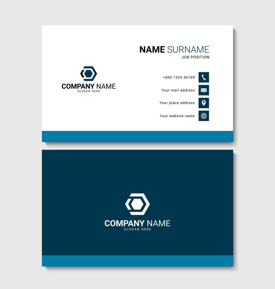 Minimalist business card design template. Clean business card layout vector