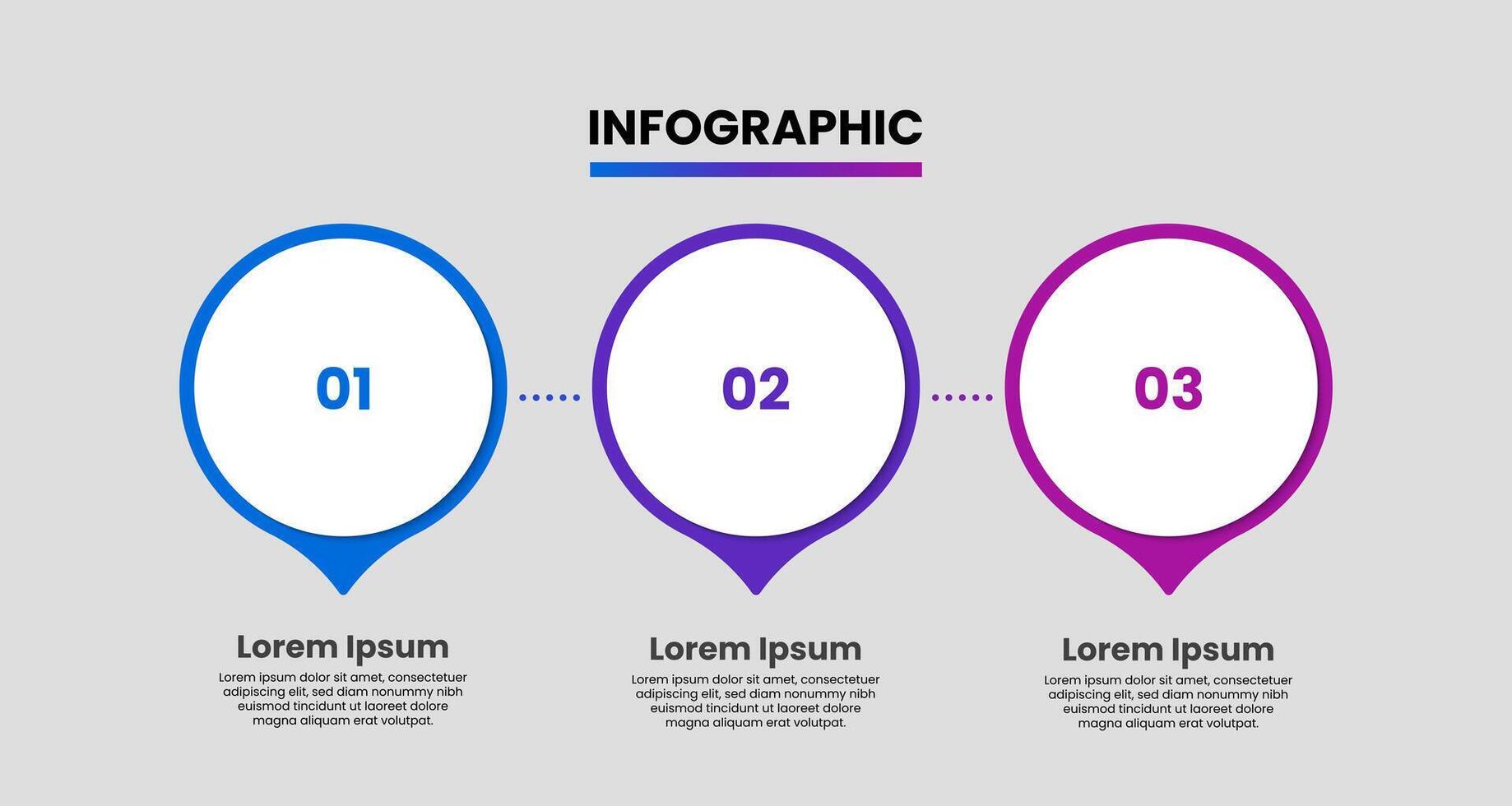 Timeline infographic design template. Business infographic layout with 3 steps, options. Can be used for presentation, workflow chart, process diagram, web design vector