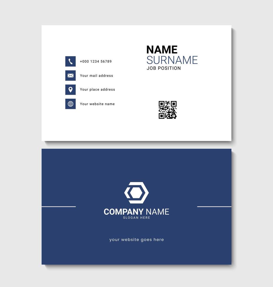 Business card design template. Clean professional business card vector