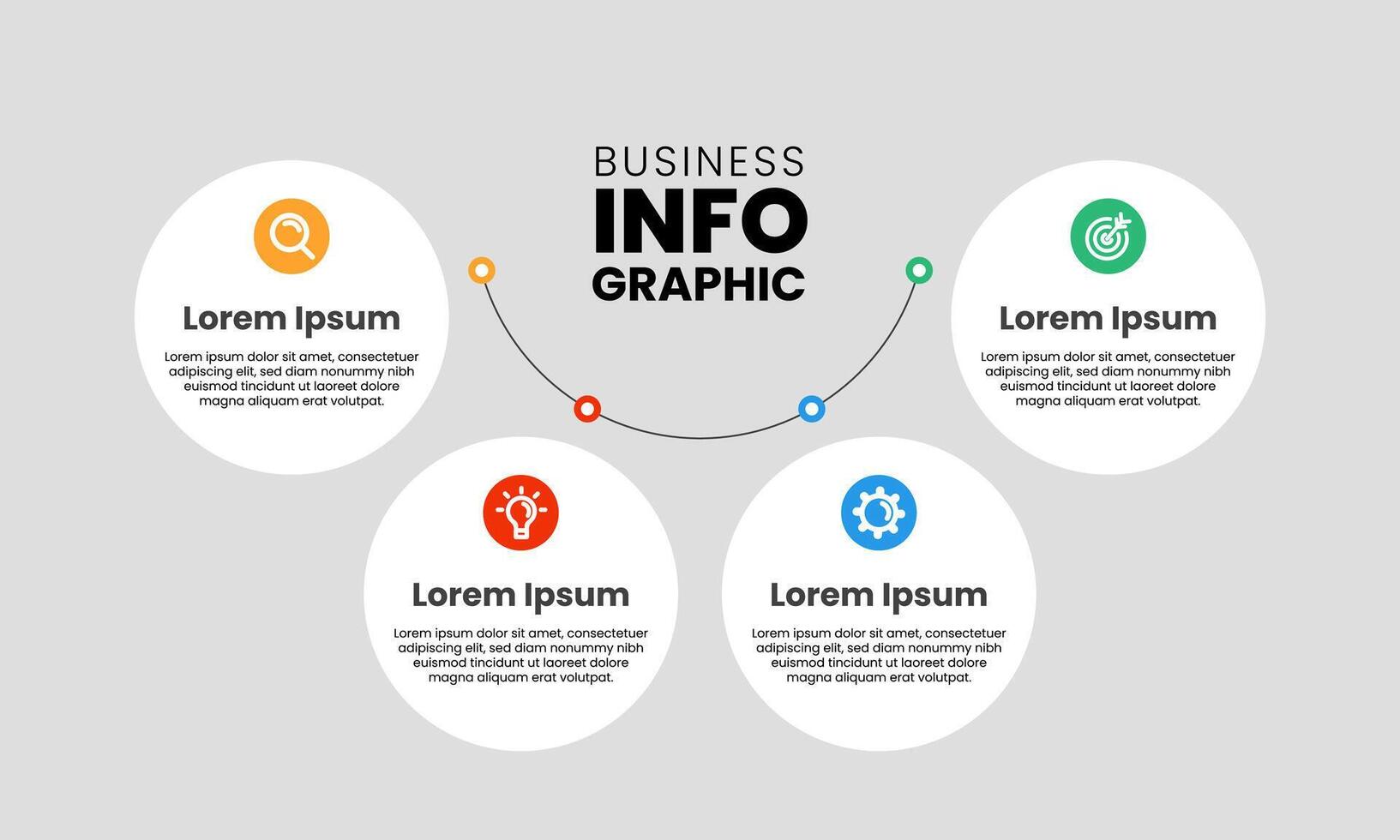 Infographic design template with 4 steps, options or sections vector