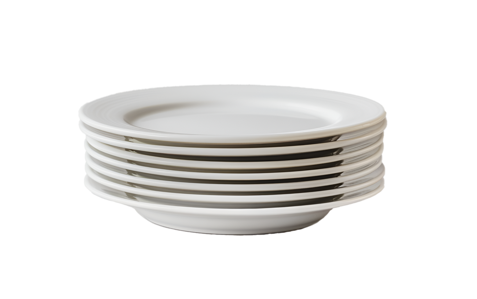stack of white plate isolated on transparent background png
