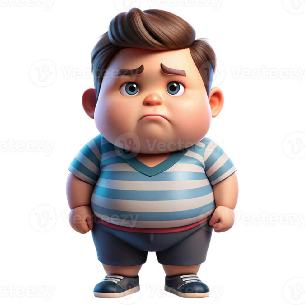 aigenerated chubby cute little boy showing a bored png