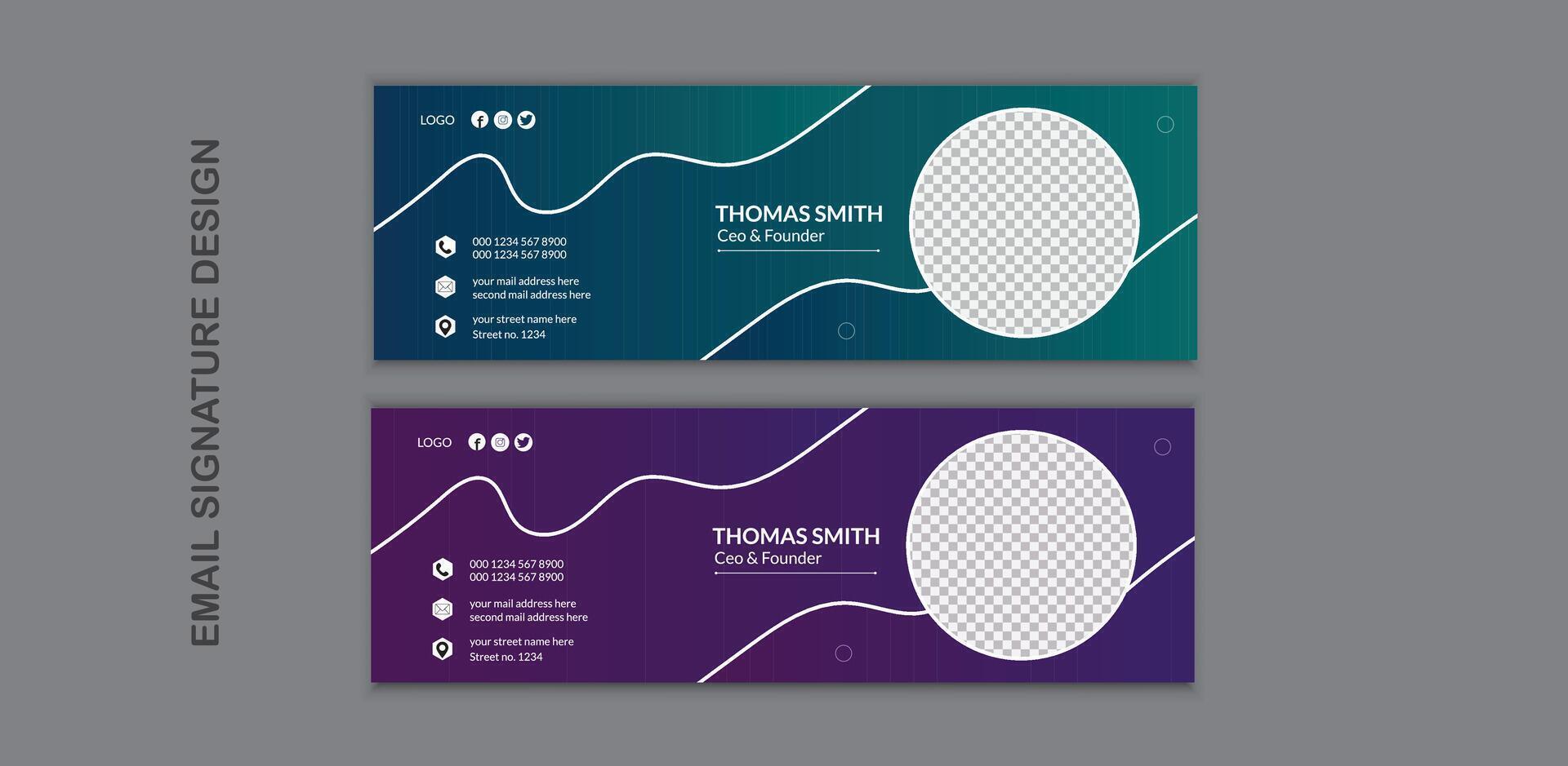 Professional Email Signature Design Template vector