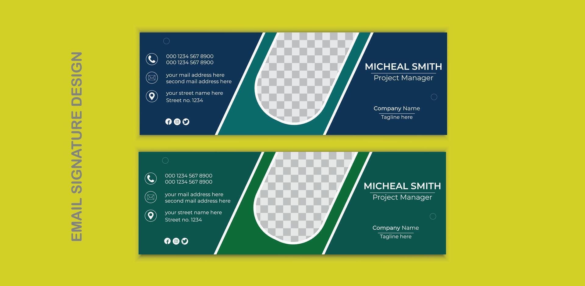 Professional Email Signature Design Template vector