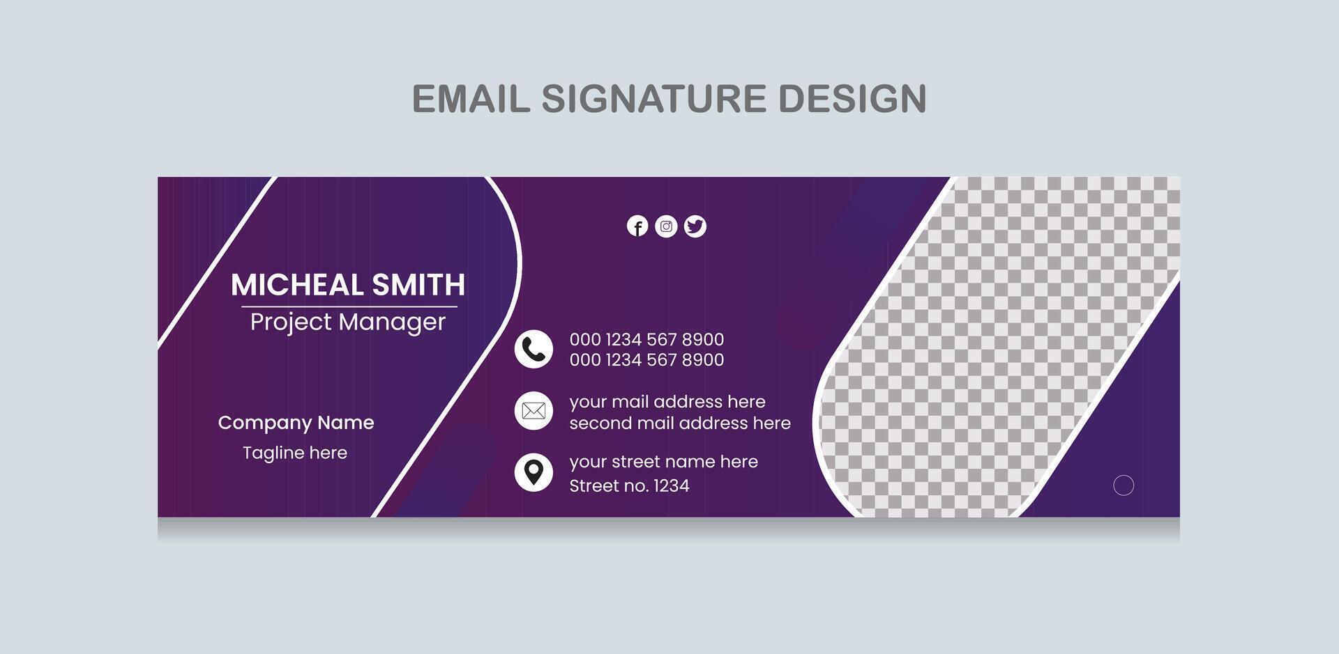 Professional Email Signature Design Template vector
