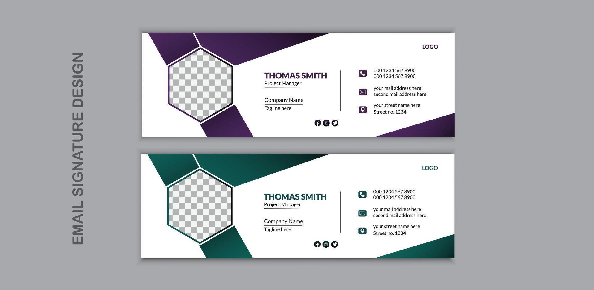 Professional Email Signature Design Template vector
