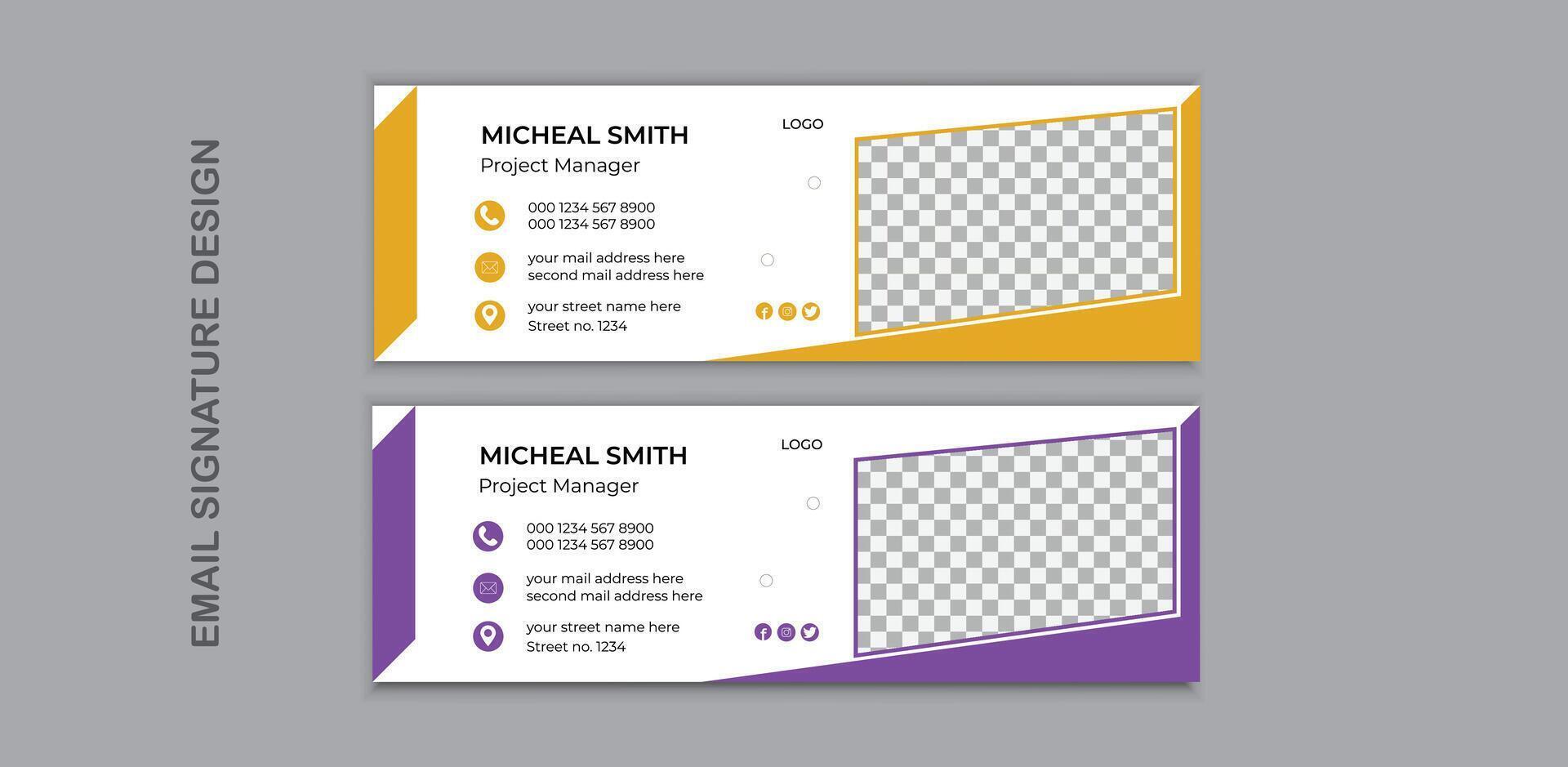 Professional Email Signature Design Template vector