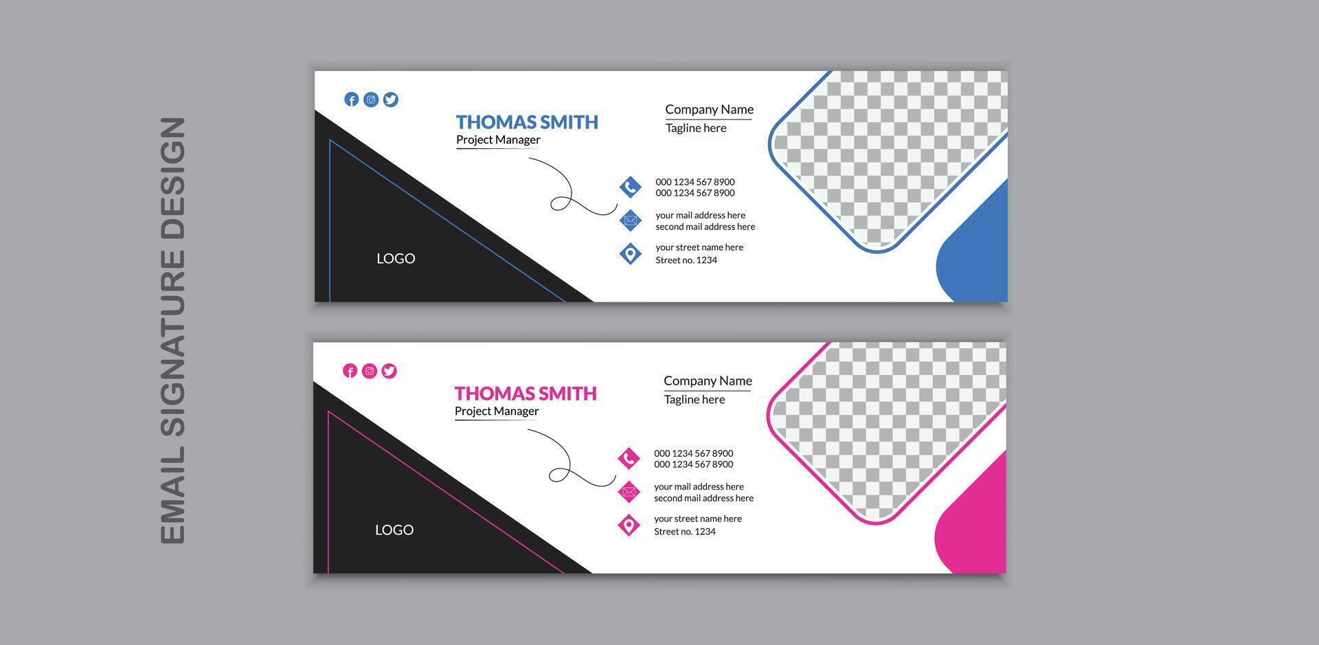 Professional Email Signature Design Template vector