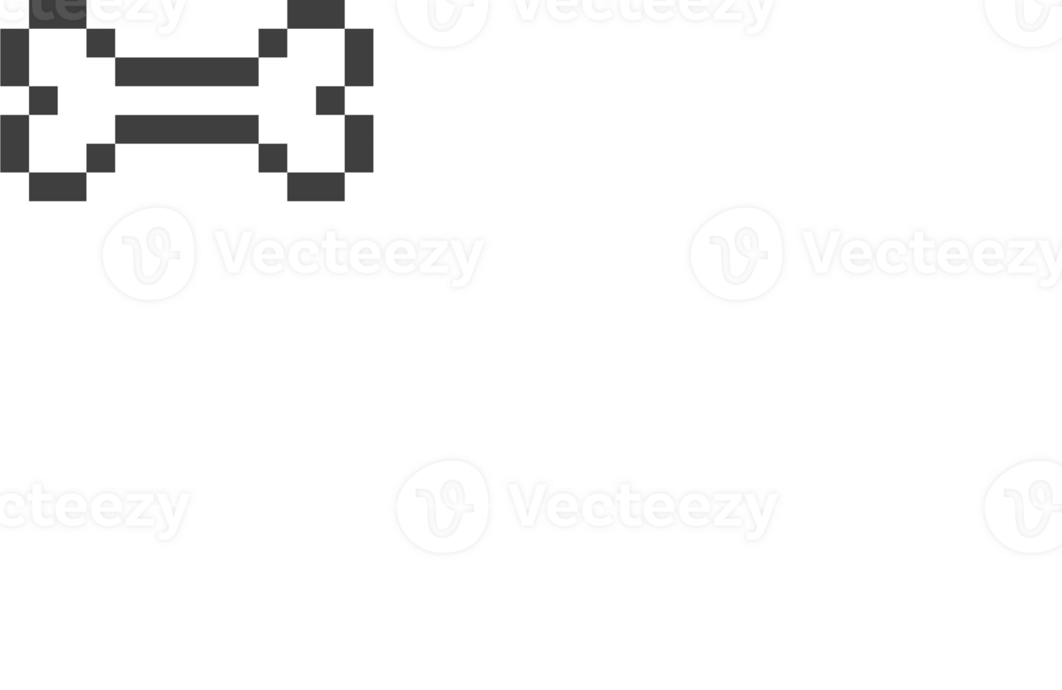 8bit retro game pixel speech bubble balloon with animal bone, icon sticker memo keyword planner text box banner png