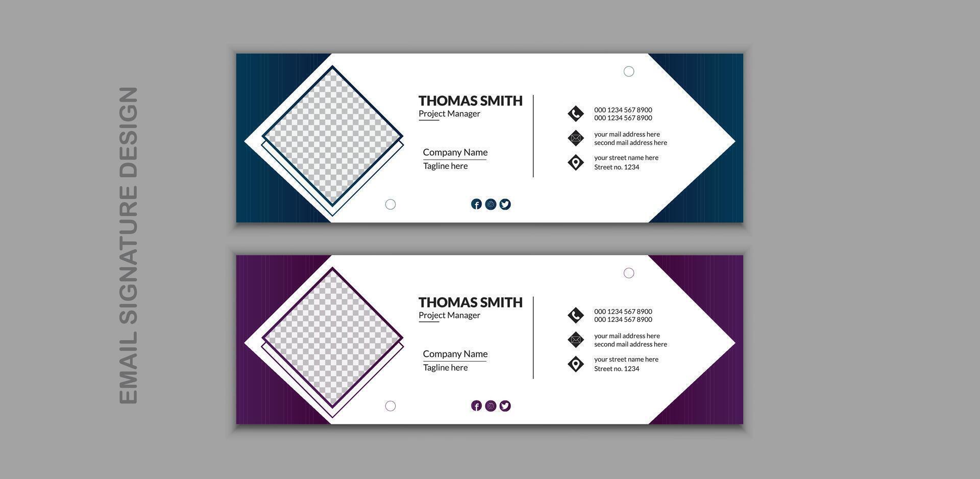 Professional Email Signature Design Template vector