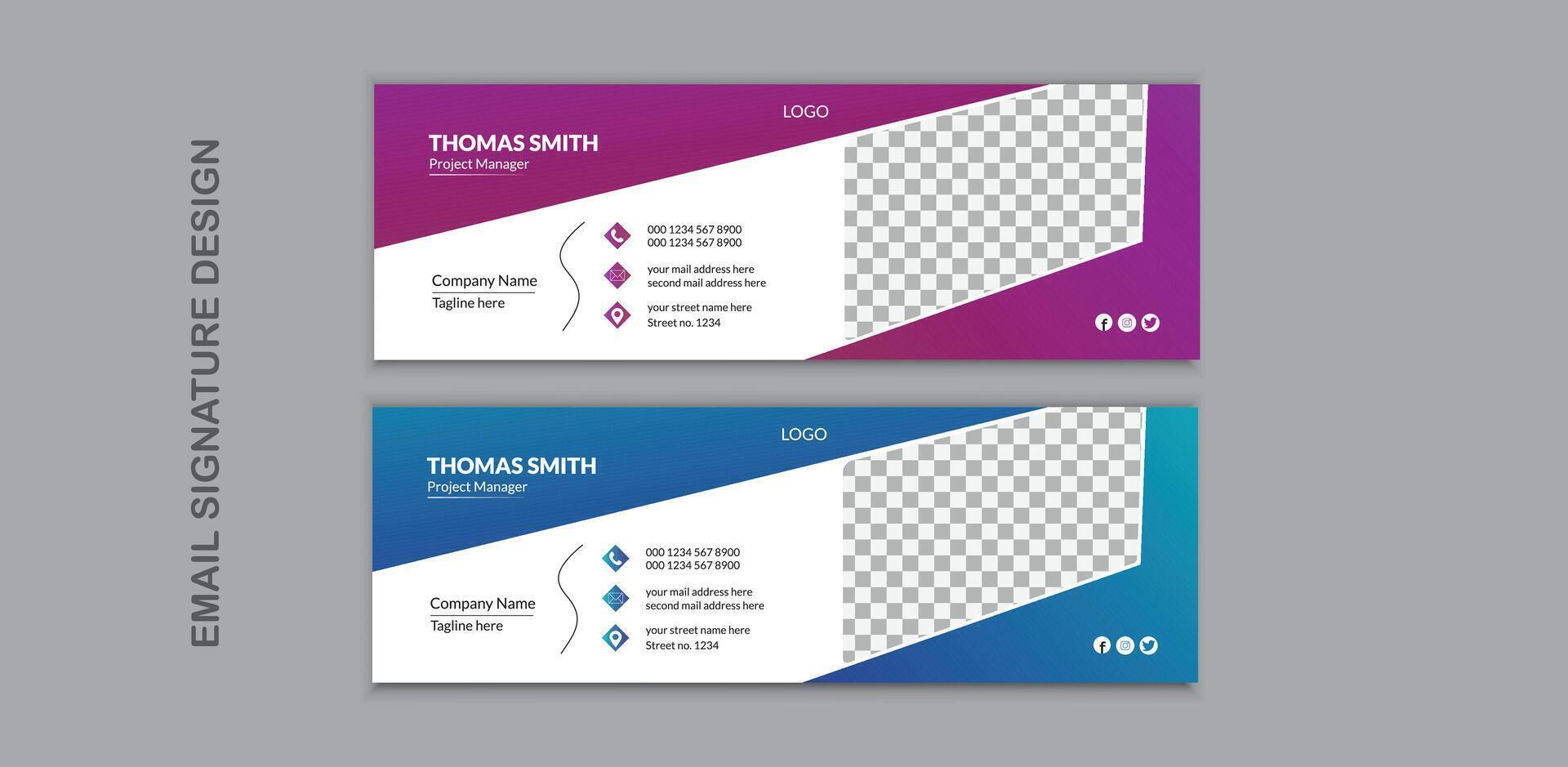 Professional Email Signature Design Template vector