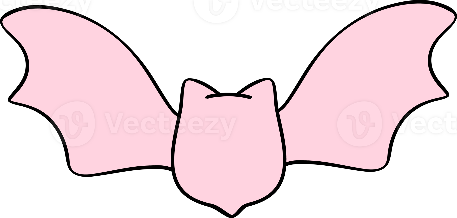 Cute Pastel Halloween bat Groovy Retro Cartoon Character Girly Coquette Flower Doodle png
