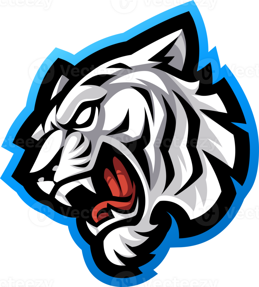 White tiger head mascot png