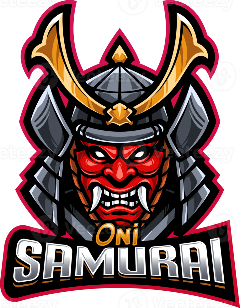 Oni samurai mascot png