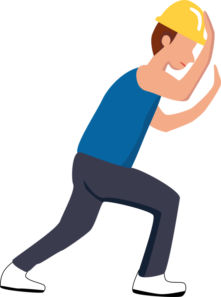 construction worker pushing a blank something png