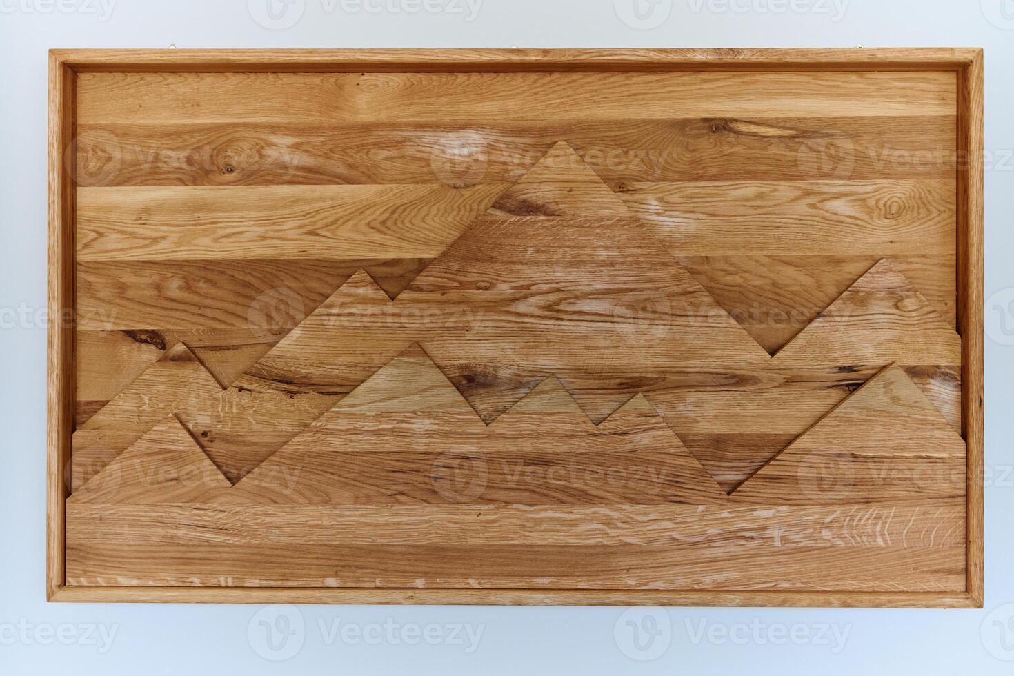 Modern Wooden Wall Decor Enhancing Residential Interior Design photo