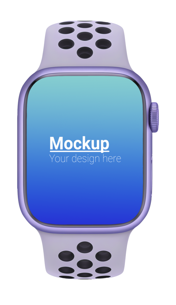 Smartwatch Design Mockup on Transparent Background psd