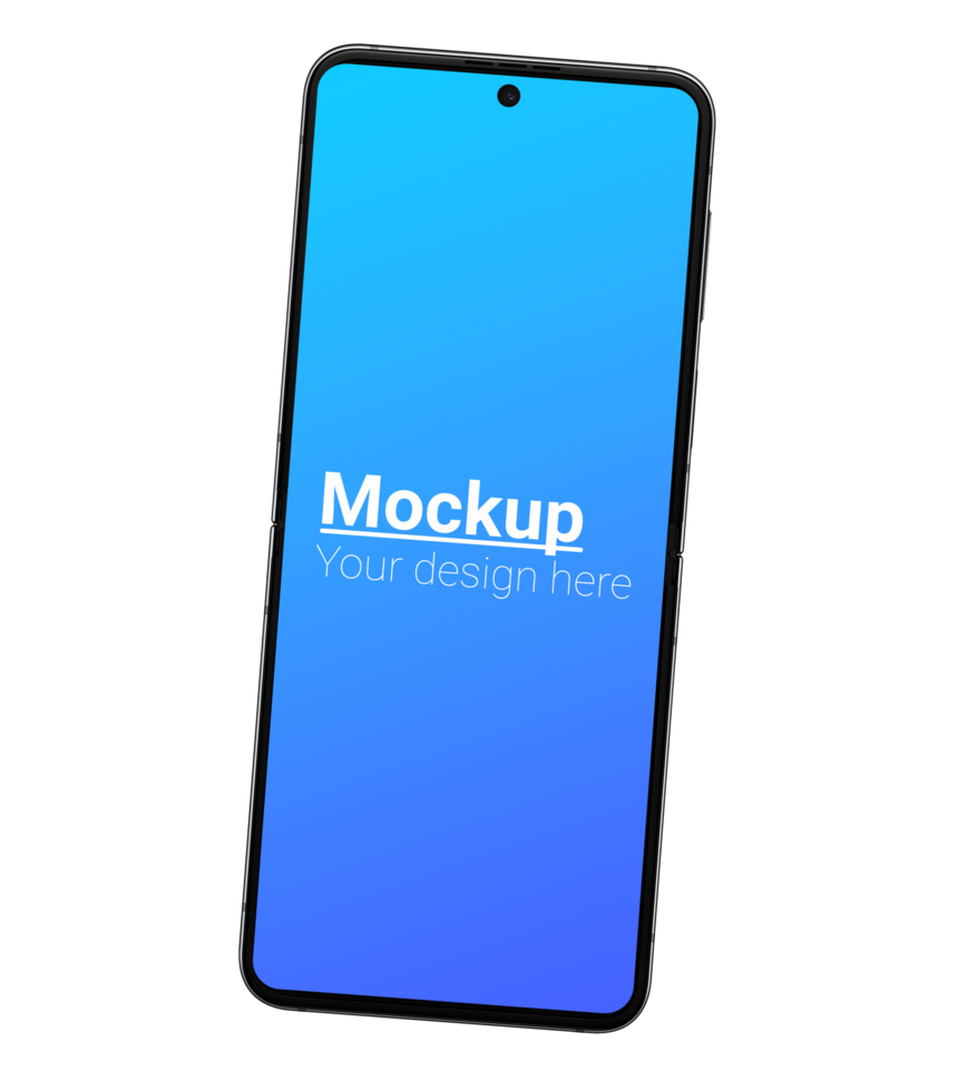 Mockup of black smartphone without background psd