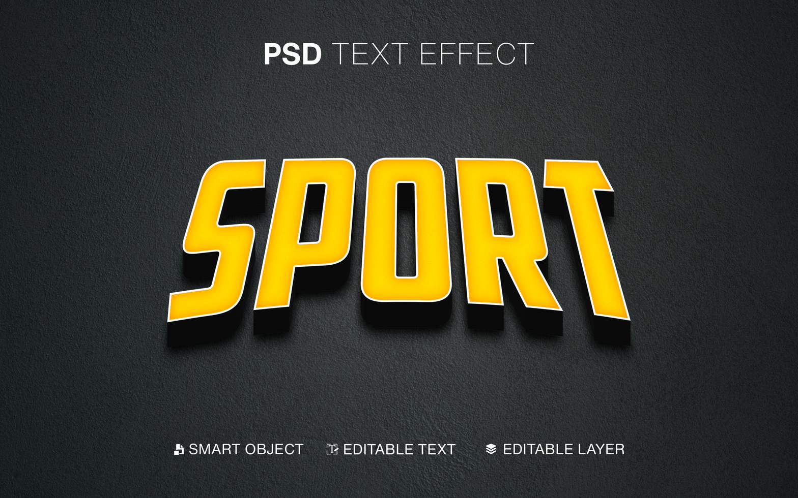 3d editable sport text effect psd