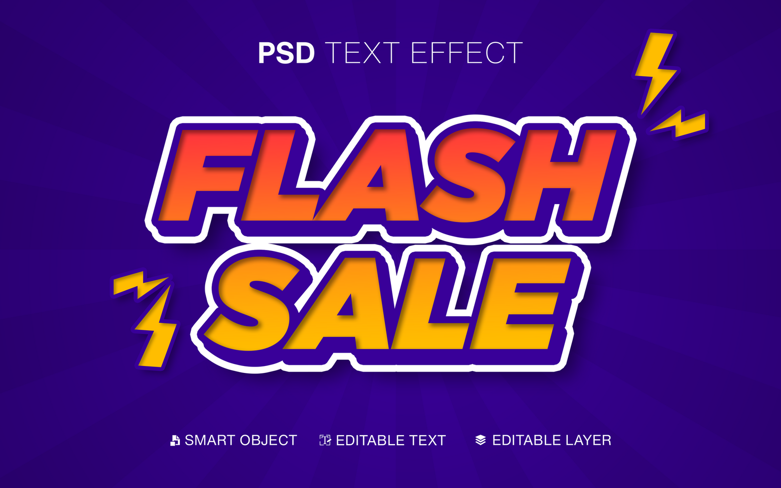 Flash sale editable text effect template psd