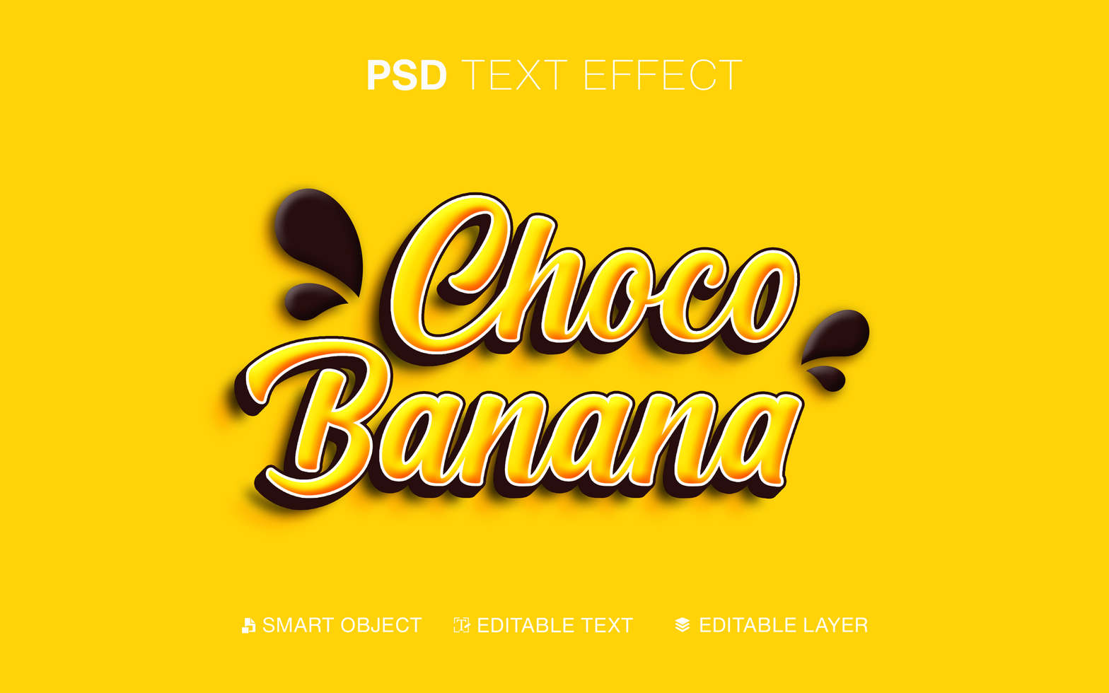 Text Effect Choco Banana psd