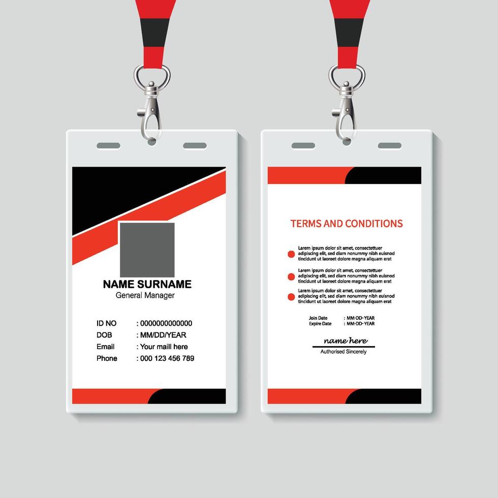 Modern and Clean Business id Card Template Design vector