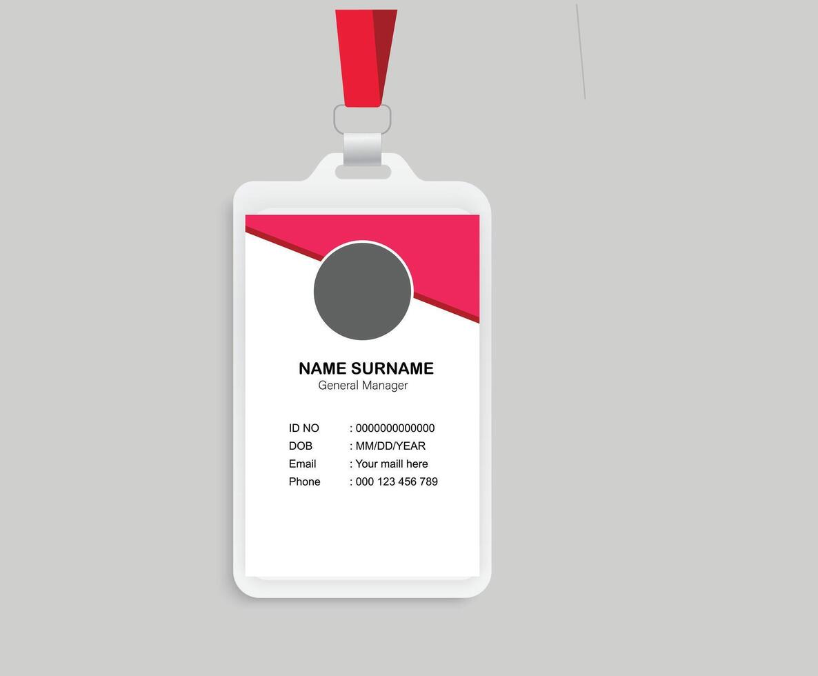 Professional Employee ID Card Template. Corporate Id card design template vector