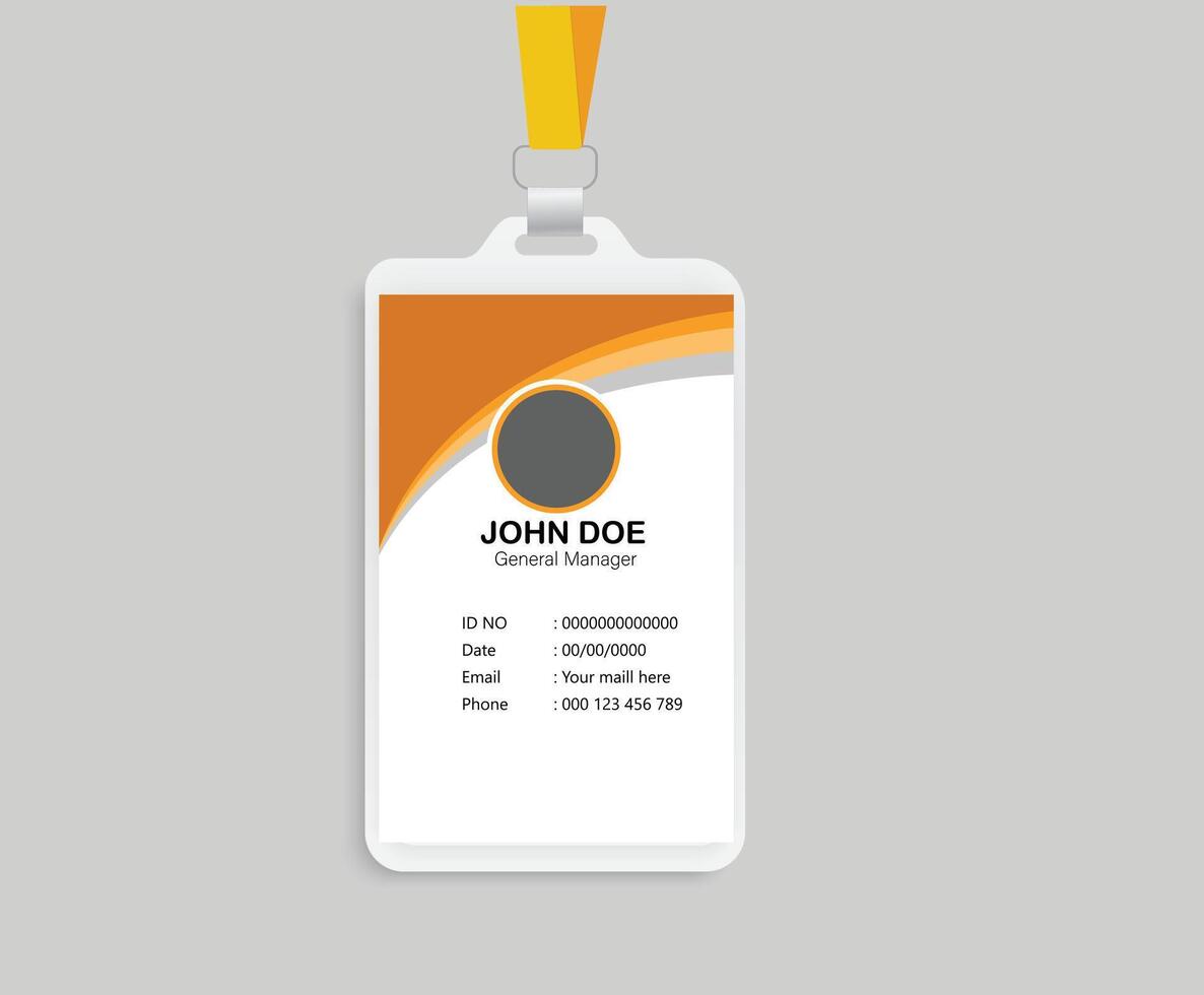 Modern id card design template. Creative and Clean Two Sided Identity Card. Flat, Style, Illustration, yellow vector