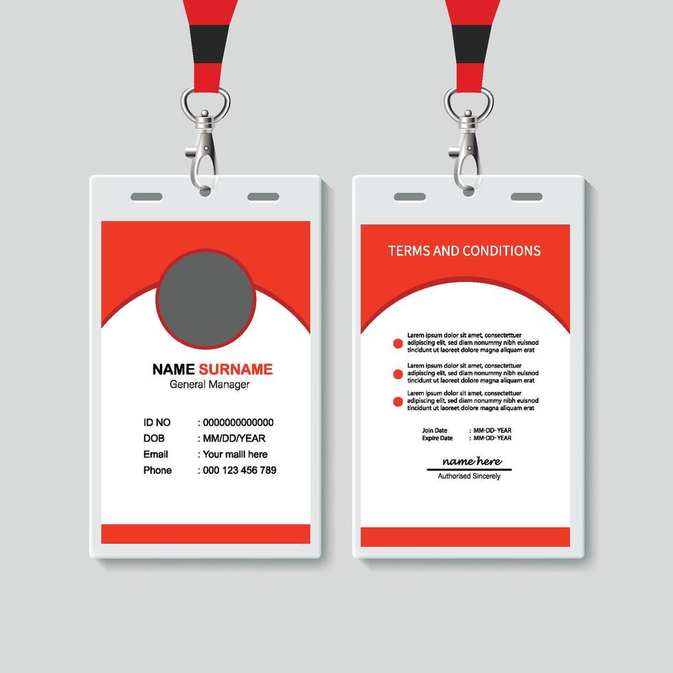 Creative Id Card Design, Simple Id Card Design. vector