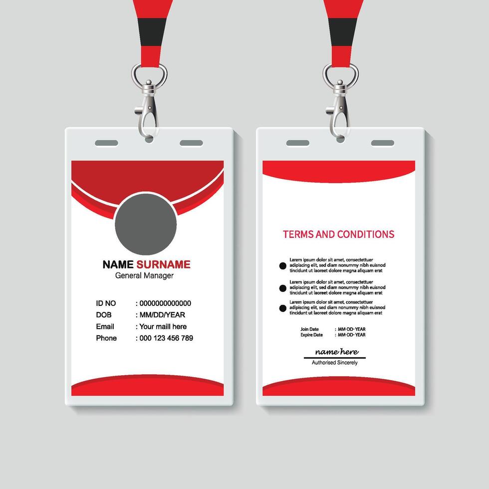 professional id card design templates vector