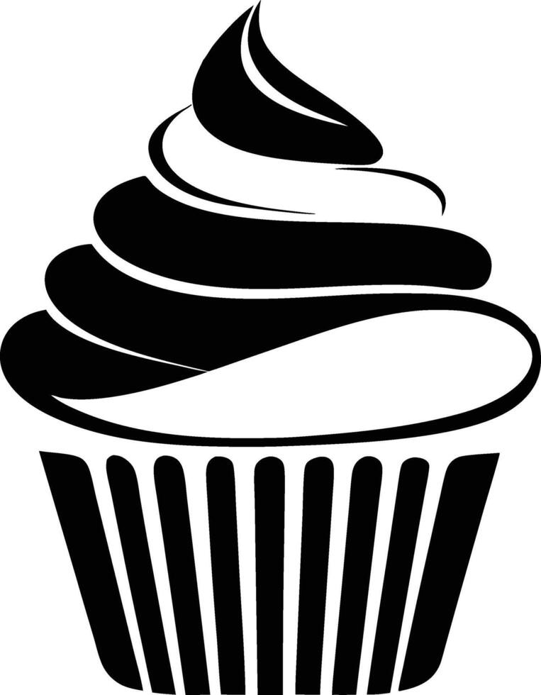 Divine Confection Black Cupcake Deliciously Crafted Black Cupcake vector