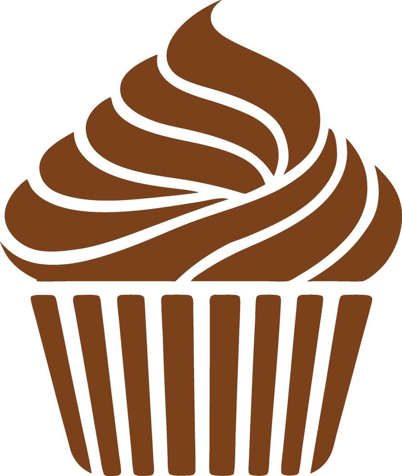 Cupcake glyph icon. Muffin. Silhouette symbo vector