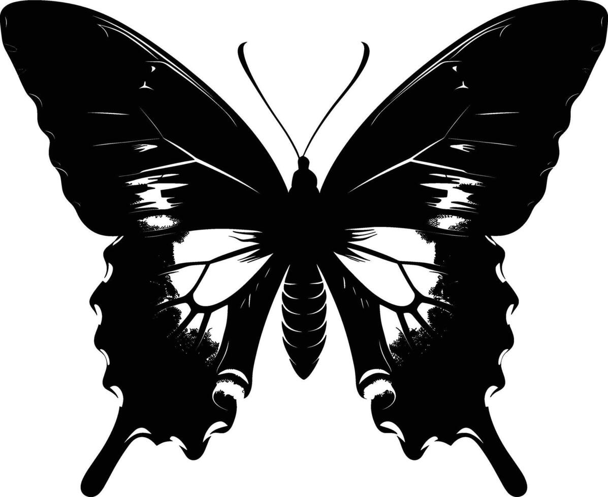 Butterfly Silhouette icon set illustration vector