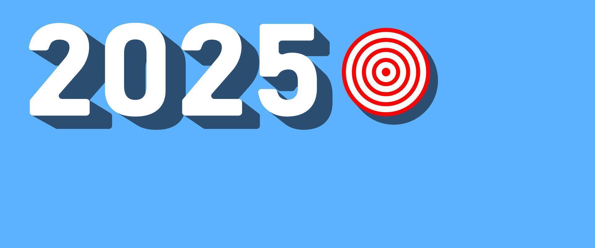 The year 2025, the concept of business and startups, with space for text, illustration means the business goal in 2025 vector