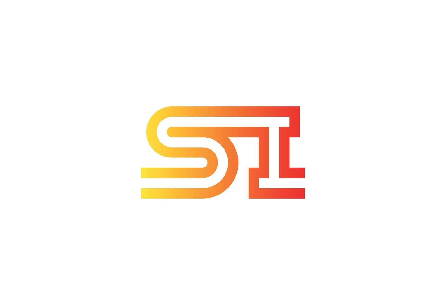 SI minimalist modern logo vector
