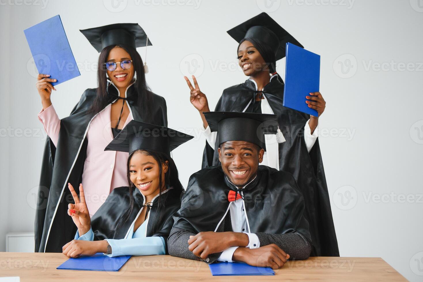 group of multicultural university graduates. photo