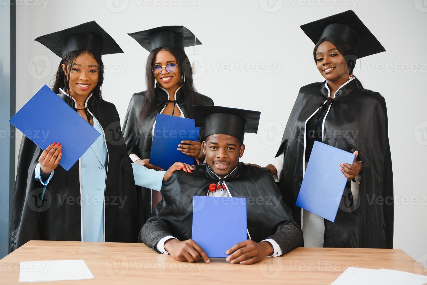 group of multicultural university graduates. photo